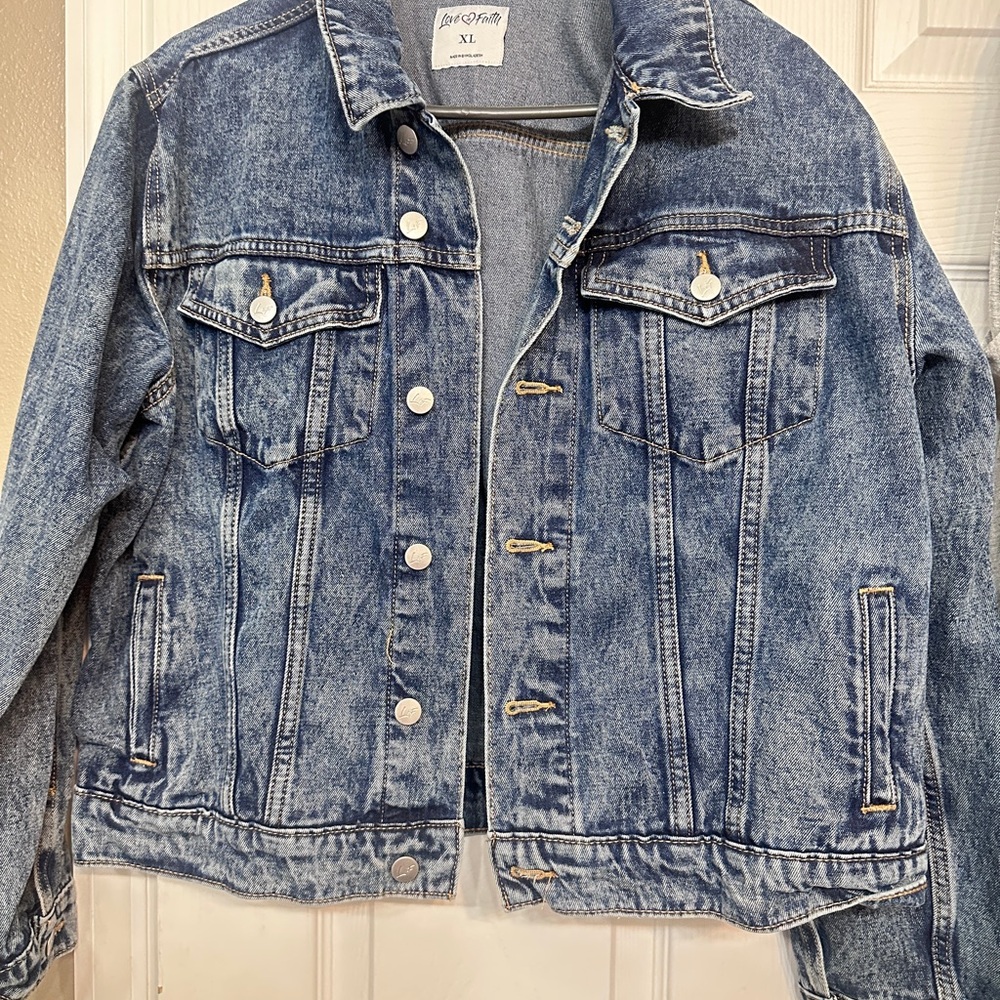 Denim Jacket With Button Closure - image 1